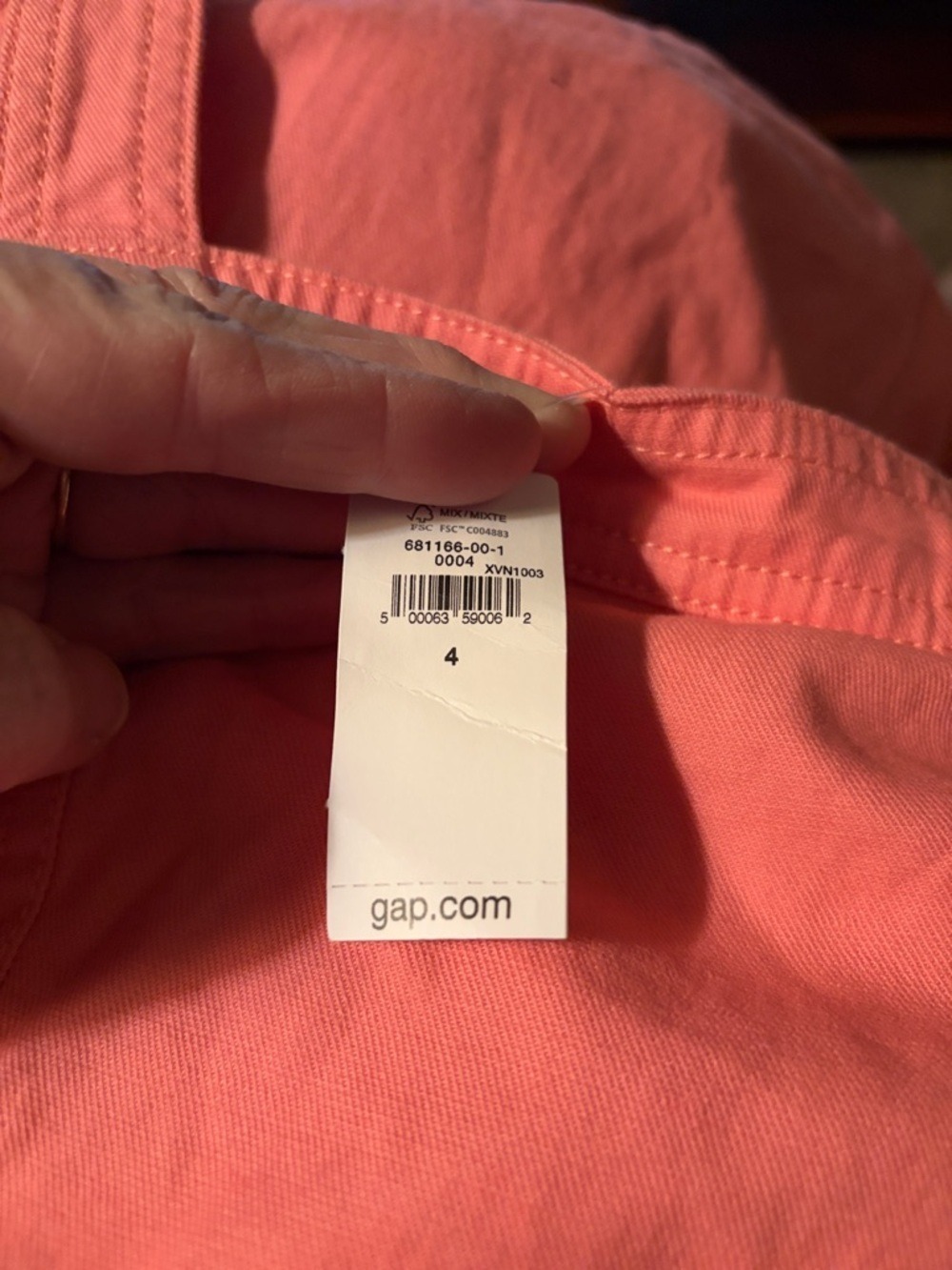 Gap Linen-Blend Button-Front Apron Dress NWT 4 Heart Pink Summer Festival Spring - Picture 5 of 5